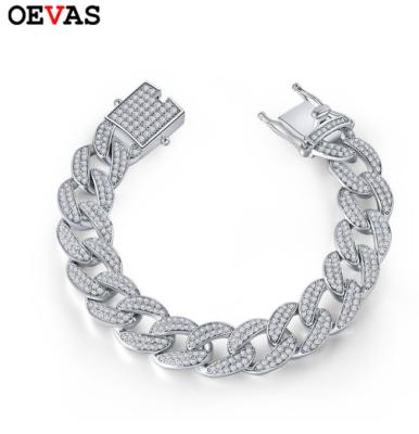 China OEVAS Graceful Wedding Party Jewelry 16-20CM 925 Sterling Silver Round Diamond Keel Fine Bracelet for Women for sale