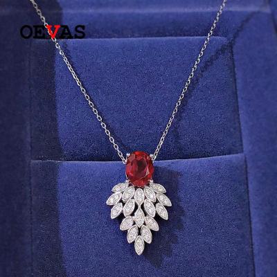 China 2022 Graceful Zodiac Necklace 100% 925 Sterling Silver Ruby Gemstone Pendant from OEVAS New Product for Women for sale