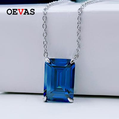 China Wholesale Fine Graceful S925 Sterling Silver Sapphire Pendant Necklace OEVAS Jewelry Gift for sale