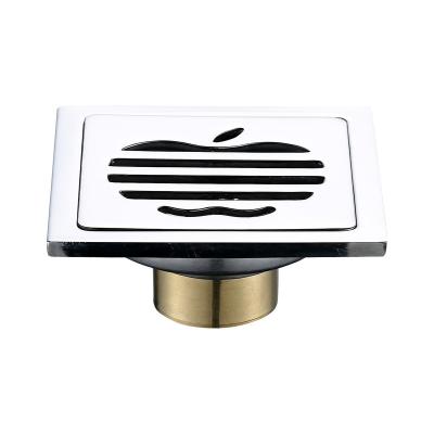 China Square Balcony Minimalist Brass Simple Dual Use Bathroom Floor Drain Washing Machine Drain Floor Sewage Drainage Cover for sale