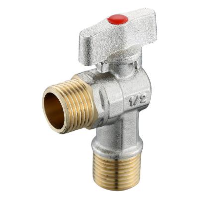 China Brass Water Heater Toilet Thermostatic Faucets Triangle Hot And Cold Switch 4 Point Ball Core Ball Angle Stop Valve Water Valve for sale