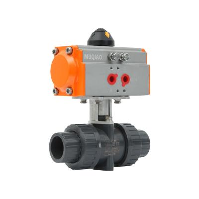 China UPVC PVC Ball Valve Containing DN20 Adapter Pneumatic Electric Shaft Support Shaft Plastic Actuator Butterfly Valve for sale