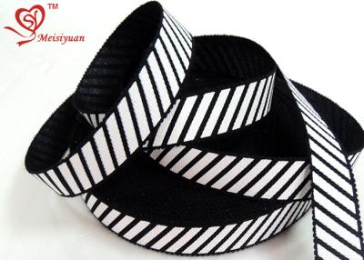 China Black and White Custom printed grosgrain ribbon 20mm zebra grosgrain ribbon for sale