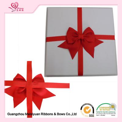 China Double Face gift wrapping ribbon bows , Red Grosgrain Ribbon Bow various size for sale