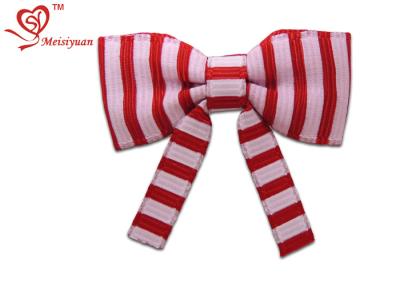 China Two Colors Stripe long festive ribbon tying christmas bows , gift wrapping ribbon bows fashion design for sale