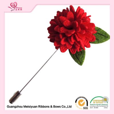 China Boutique artificial flower pins 3cm , christmas lapel pins fashionable design for sale