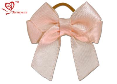 China 196 colors personalized / custom hair bows , stain ribbon hair bows With Elastic Loop for sale