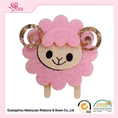 China Lovely Sheep Felt hair Clips handmade hair accessories , christmas hair accessories for baby girl 4cm for sale