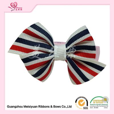 China Colorful Striped Hair Bows Clips kids / toddler hair accessories Customized service for sale