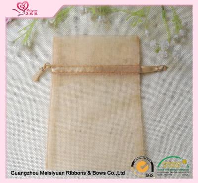 China Champagne Wedding Drawstring Bag , 10 * 15cm drawstring gift bags Eco - friendly for sale