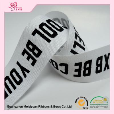 China Custom printed cotton ribbon Character Silkscreen Printed , double faced satin ribbon 38mm for sale