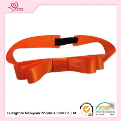 China Orange Color Elastic Ribbon Bows with stretch loops for gift boxes / Cards for sale