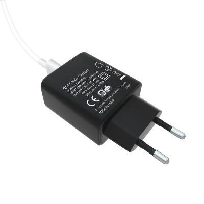 China 18W Mobile Phone Quick Charge QC 3.0 USB Wall Adapter EU Plug Mobile Phone Charger for sale