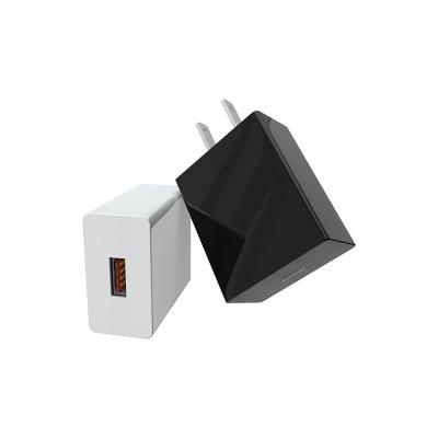 China Mobie Phone 18W 3A QC3.0 USB Quick Charger EU/US Plug Charging Wall Charger Adapter for sale