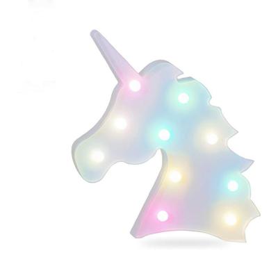 China Modern 3D LED Unicorn Light Kids Room Decorative Animal Shape Night Lamp for sale