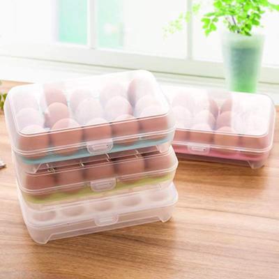 China Plastic Kitchen Egg Storage Box 15-Compartment Storage Box Refrigerator Storage Box for sale