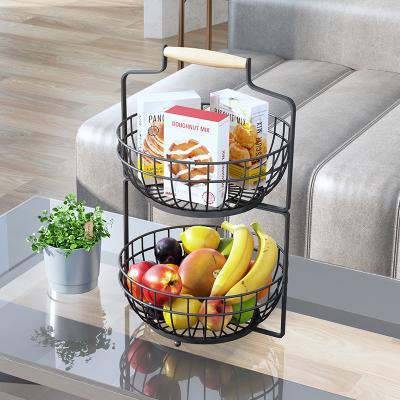 China Stored Metal Fruit Basket Kitchen Use Fruit Stand Basket Vegetable Storage Racks for sale