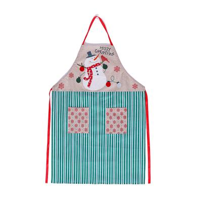 China Creative Christamas Decoration Amazon Hit Christmas Snowman Canvas Apron Kitchen Cooking Aprons Wholesale Supplies for sale