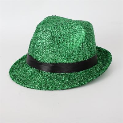 China Adult Felt St. Patrick's Day Fedora Hat St. Patricks Accessories Green San Patrick Decoration for sale