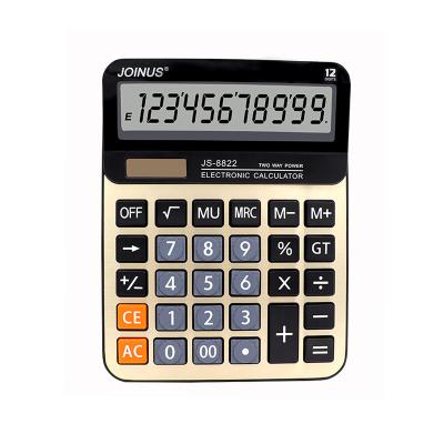 China MU factory direct 12 digit solar desktop electronic calculator with 2 way power for business for sale