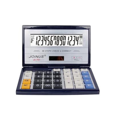 China Wholesale Cheap General Purpose Calculator Price Joinus Office Customized Logo Office Tool Business Stationery 14 Digit Solar Electronic Folding Calculator for sale