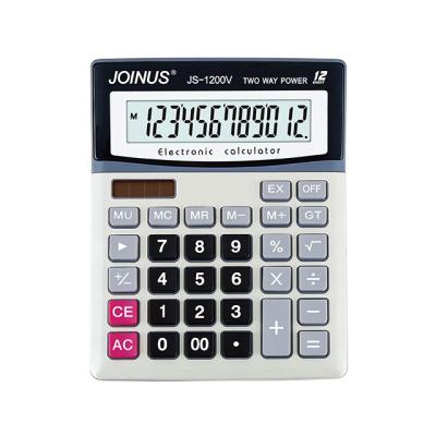 China General Purpose Calculator JOINUS 12 Digit Solar Calculator With Metal Panel for sale