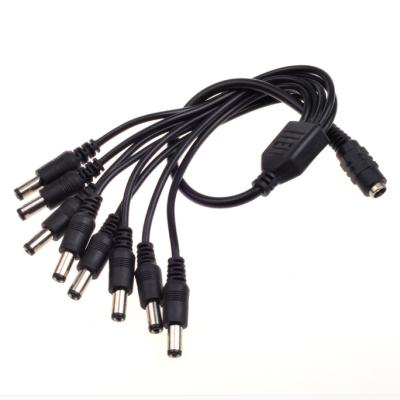 China CCTV Cameras Splitter Cable 1 Er Male To Dual Female 8 For 5.5mm/2.1mm CCTV CameraDC POW for sale