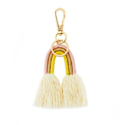 China Luxery Style Hot Selling Nordic Hand - Woven Head Tassel Rainbow Bag Chain Ornament for sale