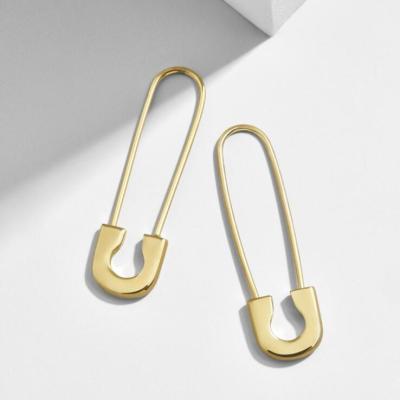 China TRENDY Simple Color Fashion Safety Pin Earrings For Women Gold Earrings for sale