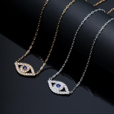 China Wholesale CLASSIC 18k Gold Jewelry Chain Evil Eyes Silver Plated Necklace For Women for sale