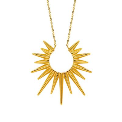 China CLASSIC Sun 18K Gold 925 Sterling Silver Choker Necklace For Women Jewelry Charming Pendant Chain for sale