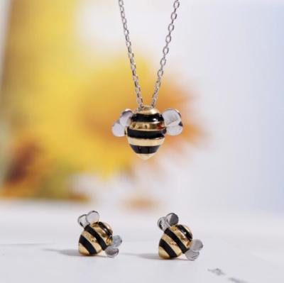 China New Romantic Cute Bee 925 Sterling Silver Necklaces & Pendants Choker Women Jewelry for sale