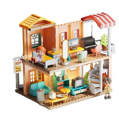 China Building Block Toy Gift Color Box Unisex Educational FEELO 246pcs Street View City Series Building Creator Eco-friendly European Garden Material Villa for sale