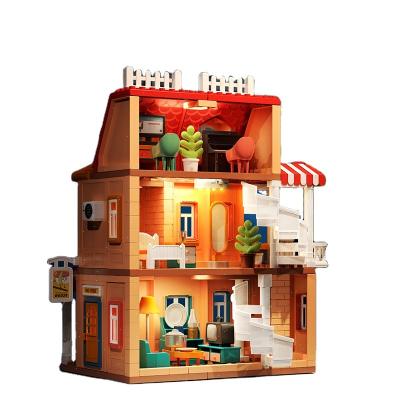 China FEELO 246pcs Building Blocks Girl's Toy House Playhouse Princess Eco-friendly Material Professional Simulation Large Set Villa Castle for sale