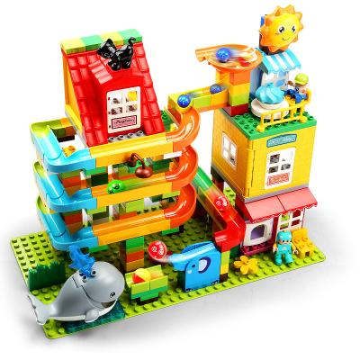 China FEELO 242pcs Material Children's Ball Slide Building Block Toy Creative Children's Puzzle Toy Eco-friendly Gift for sale