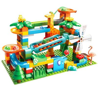 China FEELO 171pcs Large Building Block Toy Children Gift New Design Building Block Toy Pinball Machine Eco-friendly Piano Material Slide Made in China for sale