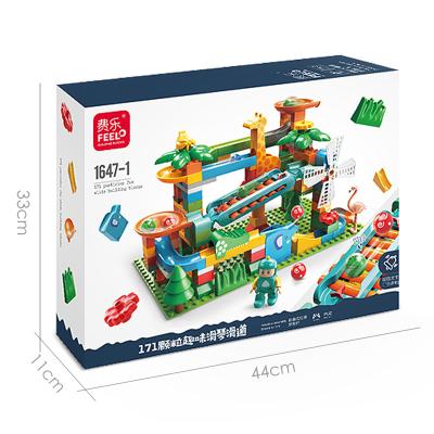 China FEELO 171pcs Building Blocks Piano Pinball Machine Eco-friendly Material Kids Slide Play Building Blocks New Design Great Gift for sale