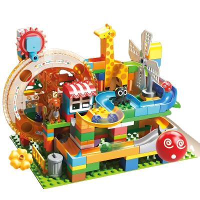 China FEELO 188 Material Pcs Educational Children's Building Blocks Turntable Slide Eco-friendly Building Block Toys Small Particles Children's Gifts for sale