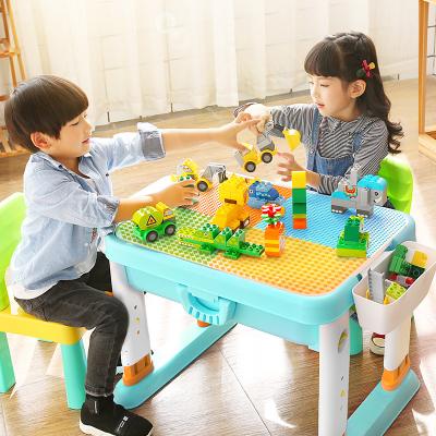 China FEELO Building Block Table Best Eco - Friendly Material Selling Amazon Toys Big And Small Particles Square Table Customized Building Blocks For Kids for sale