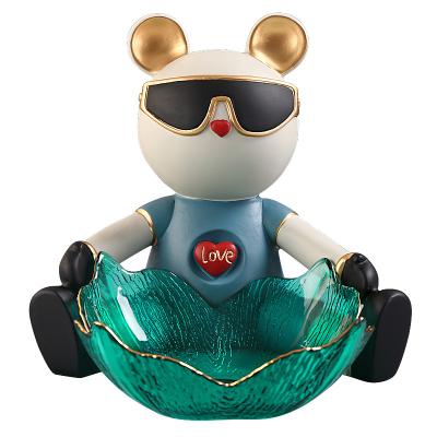 China Europe DFG Hot Sales Bearbrick Exquisite Head Storage Tray Statue For Bedroom Ornaments for sale