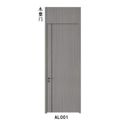 China Wholesale popular wooden door sound insulation factory wpc interior door for hotel, school. hospital, home, apartment AL 001 for sale