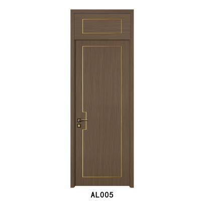 China Chinese Factory AL 005 Sound Insulation 2023 Interior Doors Popular Modern Design WPC Wooden Doors for sale