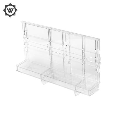 China SPI-A3 Clear Plastic Molding Parts Acrylic Makeup Holder 500000 Cycles Mold Life for sale