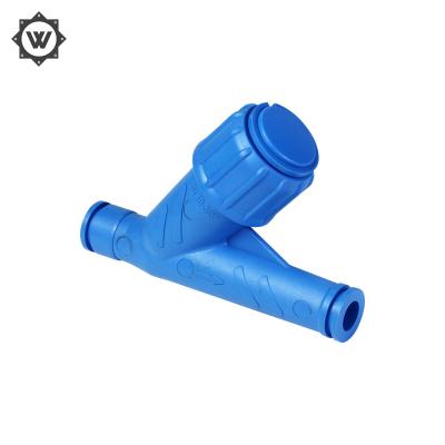 China Blue Injection Moulded Plastic Components , Plastic Tube Fittings Insert Overmolding for sale