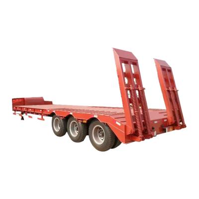 China Professional 3 Axles Flat Bed Low Truck Trailer Semi Trailer 13 Meters for sale