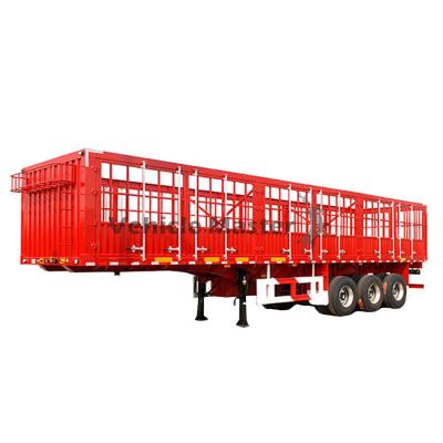 China Livestock/Cargo/Timber/Piss 30-100 Tons 2 3 4 Axles Wooden Cargo Pipe Cattle Sugar Cane Stake Barrier Semi Truck Trailer for sale