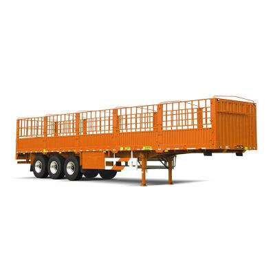 China Livestock/Cargo/Timber/Piss 30-100 Tons 2 Axles 3 Axles 4 Axles Cargo Pipe Sugar Cane Cattle Pipe Wooden Stake Barrier Semi Truck Trailer for sale