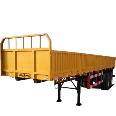 China Cargo cimc 40ton axles 2 axles tri truck trailer old side wall trailer for sale