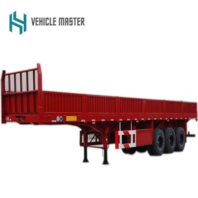 China Flatbed Truck Trailer With Panels 3 Axle 50 Ton Cotton Semi Trailer Trailer for sale