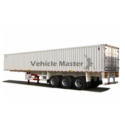 China Full / Double 2 Door 30-100 Tons Wing Opening 3 4 Axles Cargo Boxed Dry Van Box Semi Truck Trailer for sale